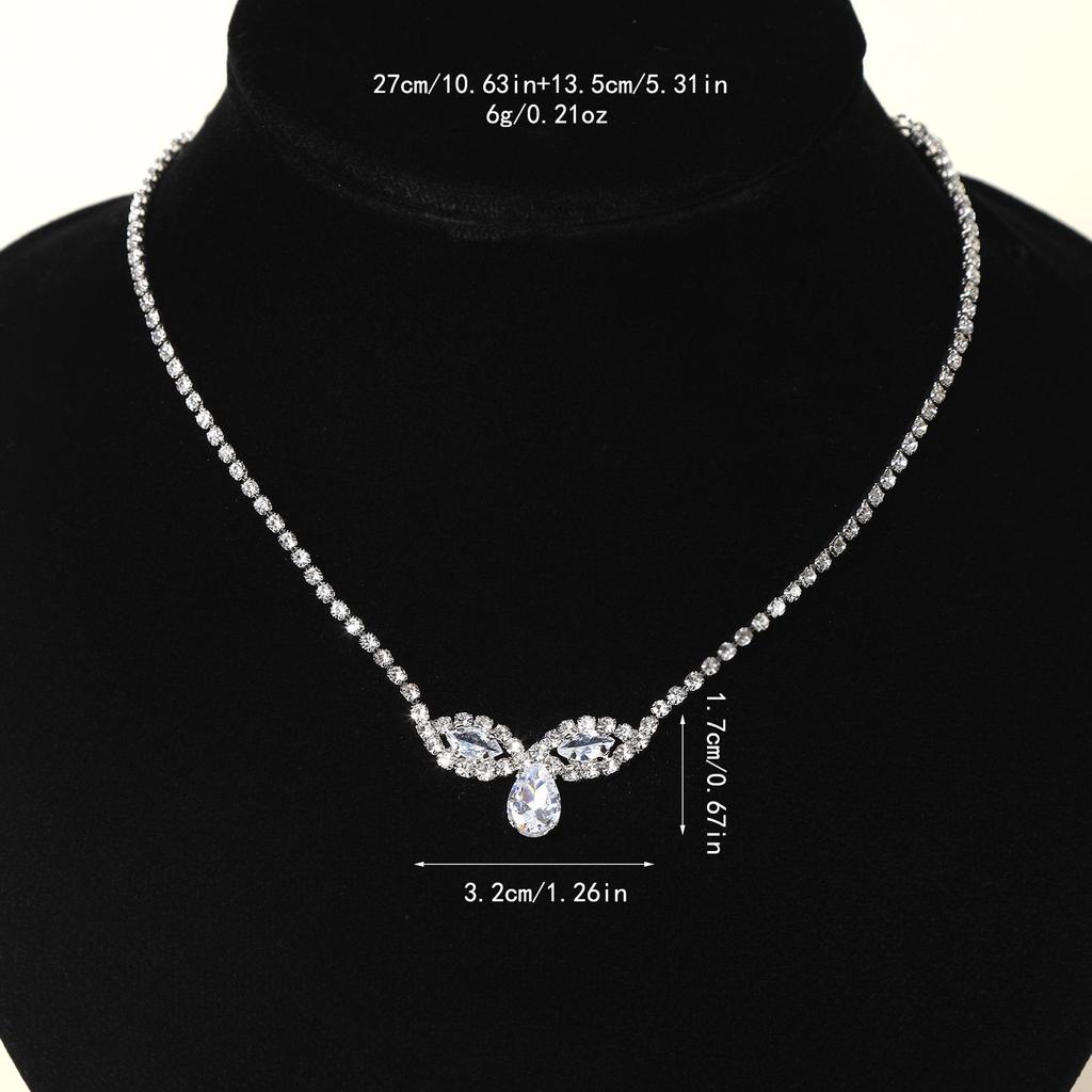 Hot Selling Bridal Necklace - Water Drop Zirconia Design with Diamond-Inlaid Details