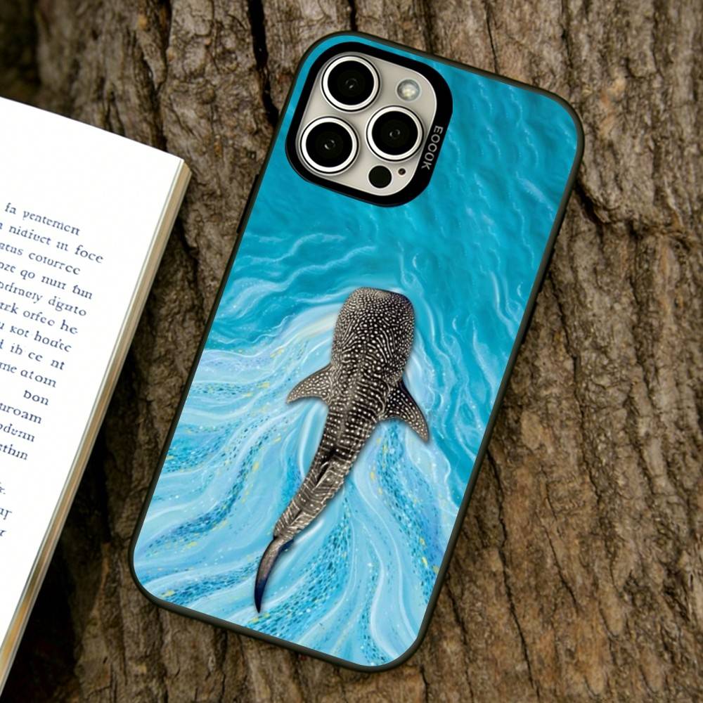 Whale Pattern Phone Case For iPhone 17,16,15,14,13,12,11 Plus,Pro Max,XS,Colorful Silver Black Cover