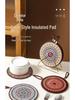 High Temperature Resistant Retro Enamel Pot Mat: Non-Slip, Anti-Scald Ceramic Pad for Dining Table