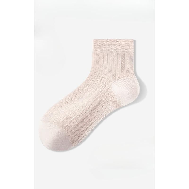 Silk Stockings for Summer Women - Thin Style, Breathable Mesh, Antibacterial, Cool Feeling Short Socks, Cotton-free Cotton Fabric