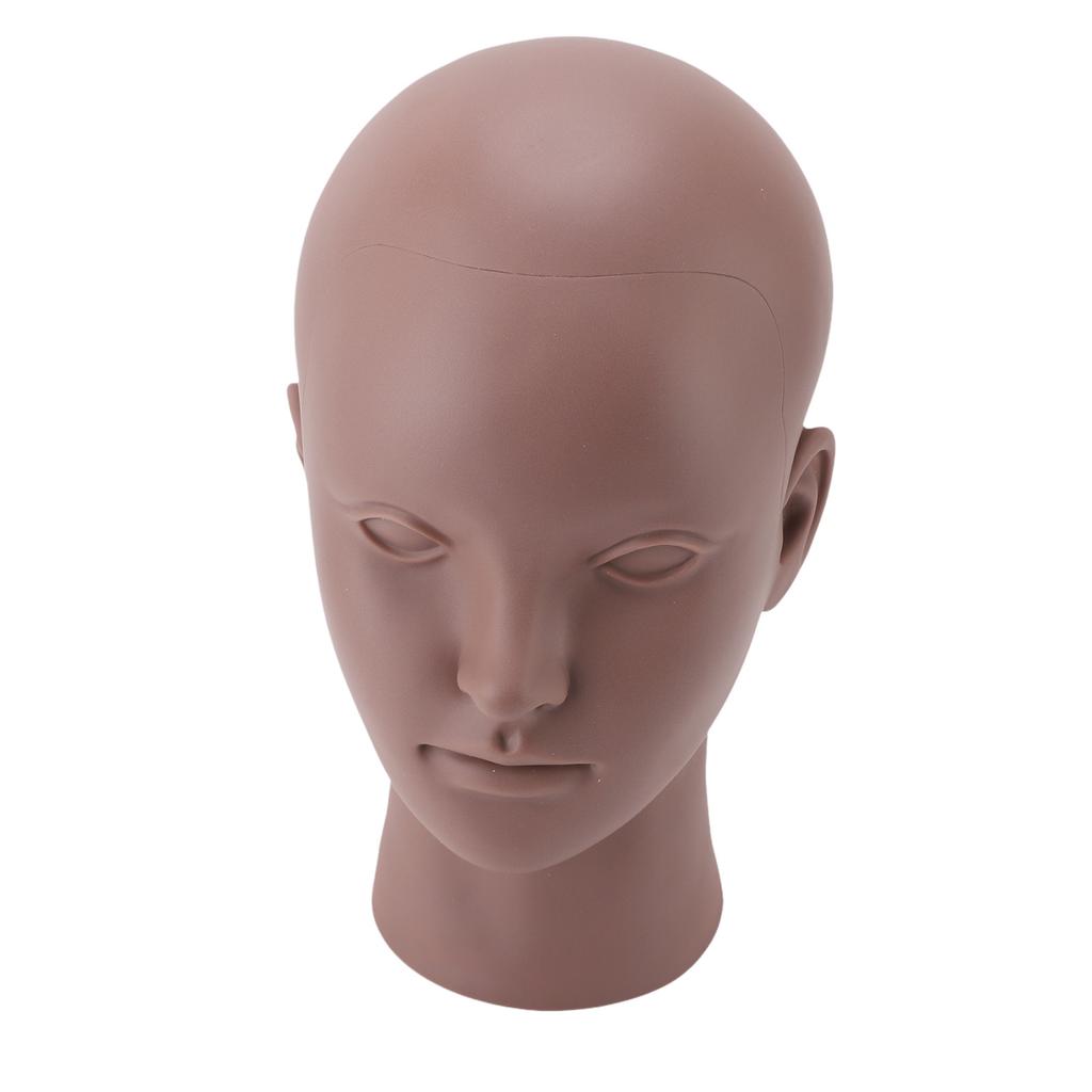 Female Bald Head Mannequin PVC Soft Rubber Human Skin Texture Makeup Practice Mannequin Head for Wig Hat Scarf Display