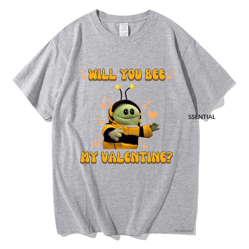 Nanalan Will You Bee My ValentineT Shirt Kawaii Wonderful Girl Men/Women Harajuku Aesthetic Tshirt Unisex Streetwear Cotton Tees