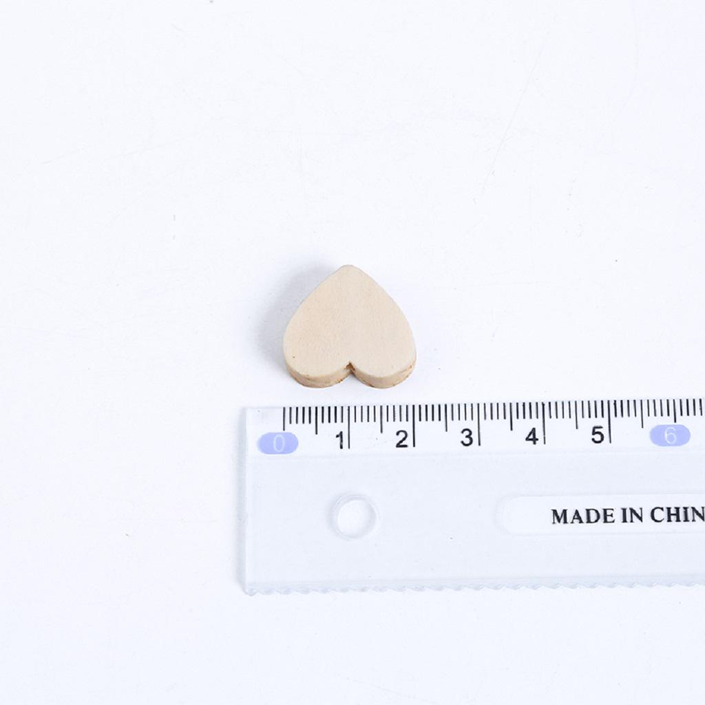 50Pcs Natural Wood Spacer Loose Beads Love Heart Shape DIY Jewelry Findings