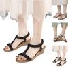 Formal Sandals For Women Flat Fashion Women Summer Elastic Band Rhinestones Casual Open Toe Wedges Soft SandáLias Femininas