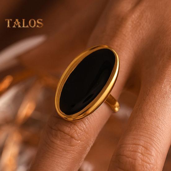 Grande bague ovale en pierre précieuse, faite à la main, style tribal, ouverte, bijoux, fiançailles, anniversaire, pour homme, père, mari, petit ami