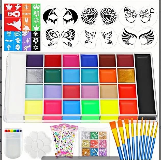 Set di Vernici per il Corpo Idrosolubili da 42 Colori per Pittura Facciale Festiva