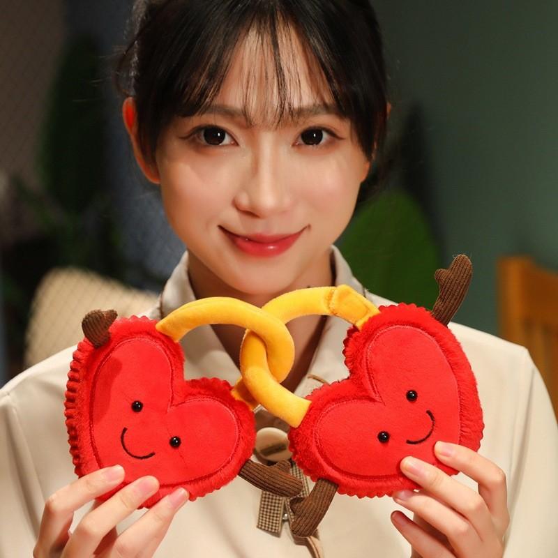 Heart Lock Plush Toy Couple Gift For Valentines Day Romantic Decor