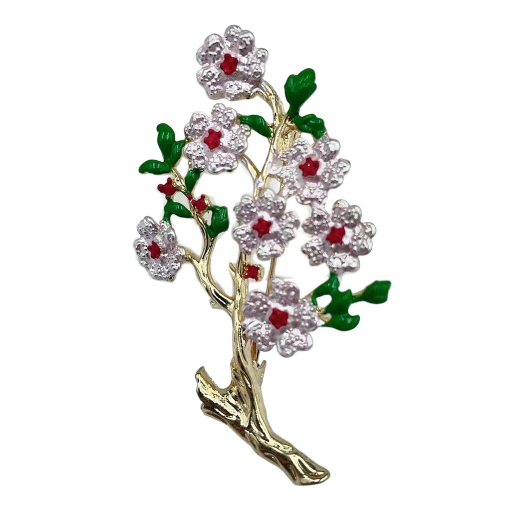 Mehrzweck Handbemalte Emaille Pfingstrose Brosche mit Perlen Akzent Vintage Florale Anstecknadel für Damen Elegante Schmuckgeschenke