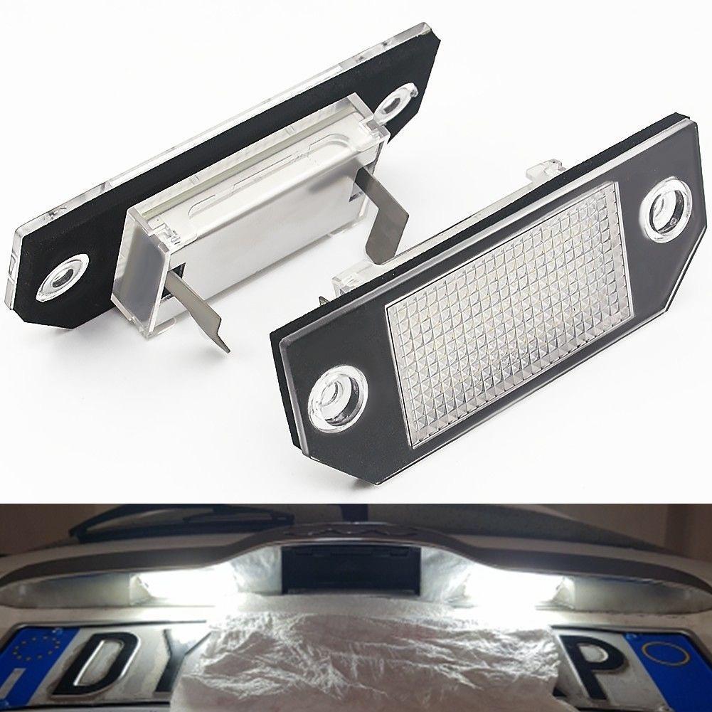2pcs LED Number Plate Light For Ford Focus MK2 For Ford Focus C- MAX LED License Plate Lamp Error Free 6000k