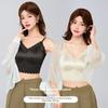 French Style Satin Lace Fixed Cup Camisole, Sexy Breathable Sheer Inner Wear Women's Tank Top