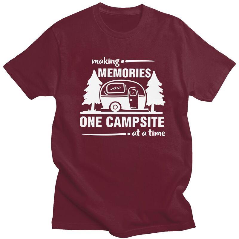 Custom Cool Adventure Camping Happy CamperCamping T Shirt Men 100 Cotton Tshirt Casual Tee Tops Streetwear Tshirts
