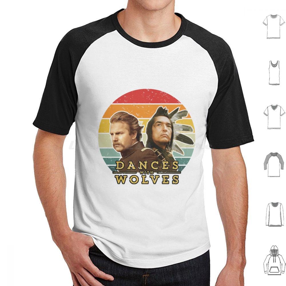 Dances With Wolves T Shirt Big Size 100 Cotton Dances With Wolves Man Movie Animals Nature Dances Moon Music Retro Western
