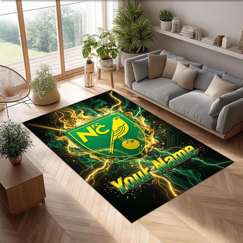 Norwich City Printed Crystal Velvet Rug Non‑Slip Crystal Velvet Carpet For Sofa Bedroom Indoor Home Decoration