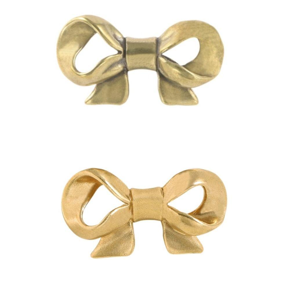 Retro Bow Tie Brass Handle Gold Color Wardrobe Drawer Pulls Creative Cabinet Door Knobs  Cupboard