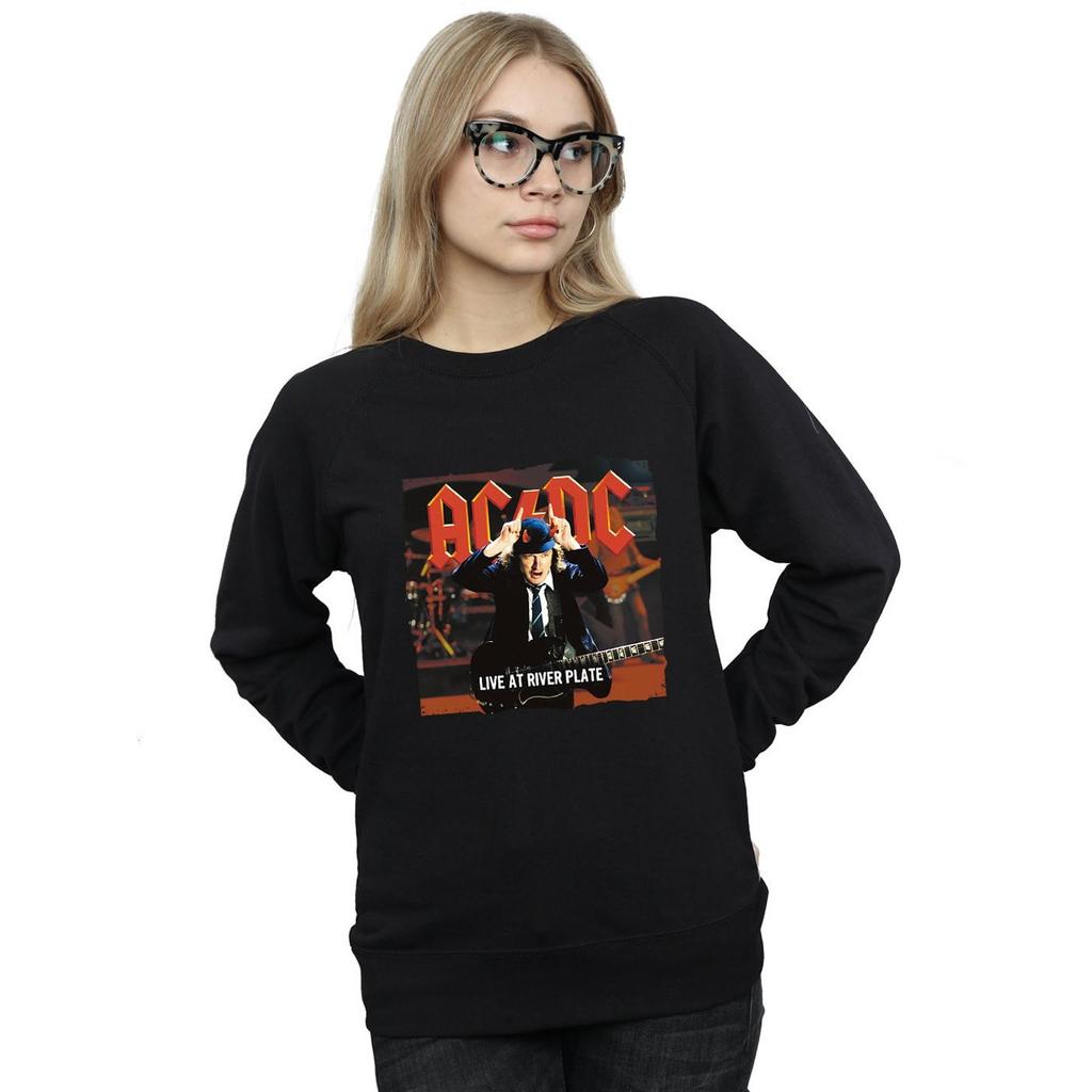 AC/DC Womens/Ladies Live At River Plate Columbia Records Sweatshirt