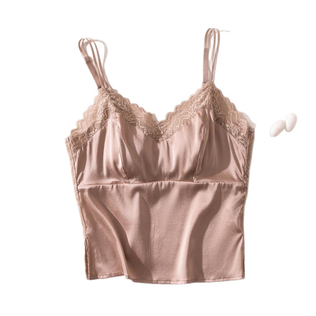 Pure Lace Sling Vest with Fixed Cup Backless Cross Sling Vest