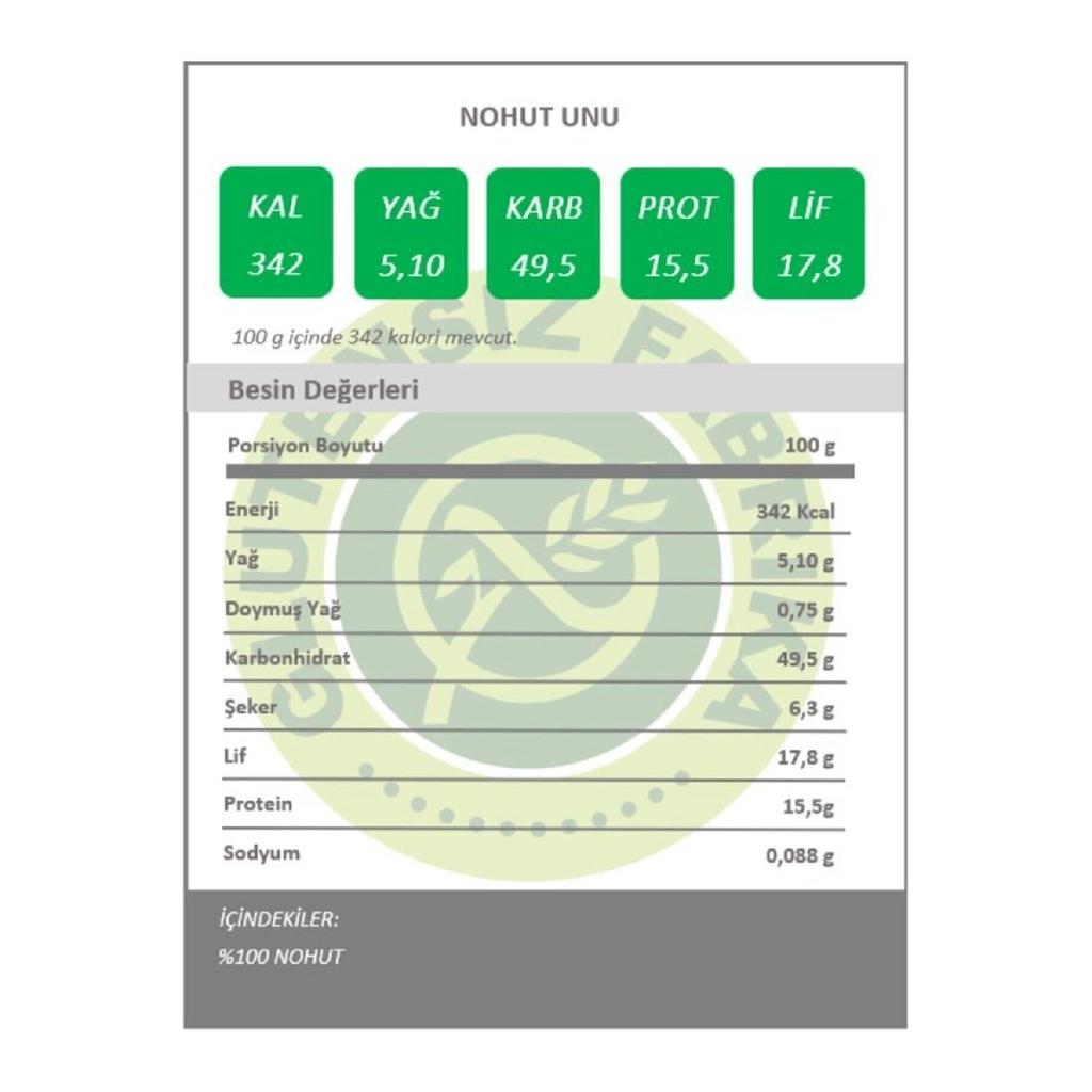 Gluten-free Whole Wheat Raw Chickpea Flour 1 Kilogram Vegan Healthy Natural No Additives