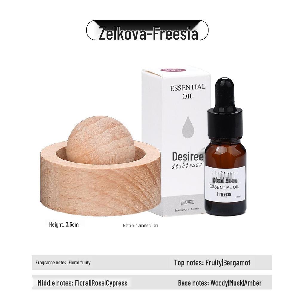 Round Wood Aromatherapy Diffuser - Long-Lasting Essential Oil and Car Fragrance Ornament for Home and Bedroom.