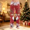 Women's Christmas Print Pants Fuzzy Casual Pants for Holiday and Winter Wear