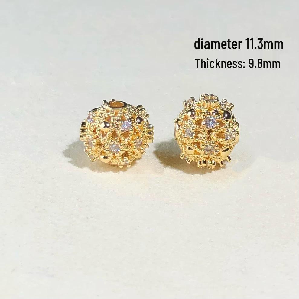 14k Gold-Plated Color-Preserving Crystal Spacer Beads for DIY Bracelets and Necklaces