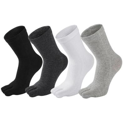 High Quality 5Pairs/Lot Men Socks Cotton Five-finger Male Black White Business Socks New