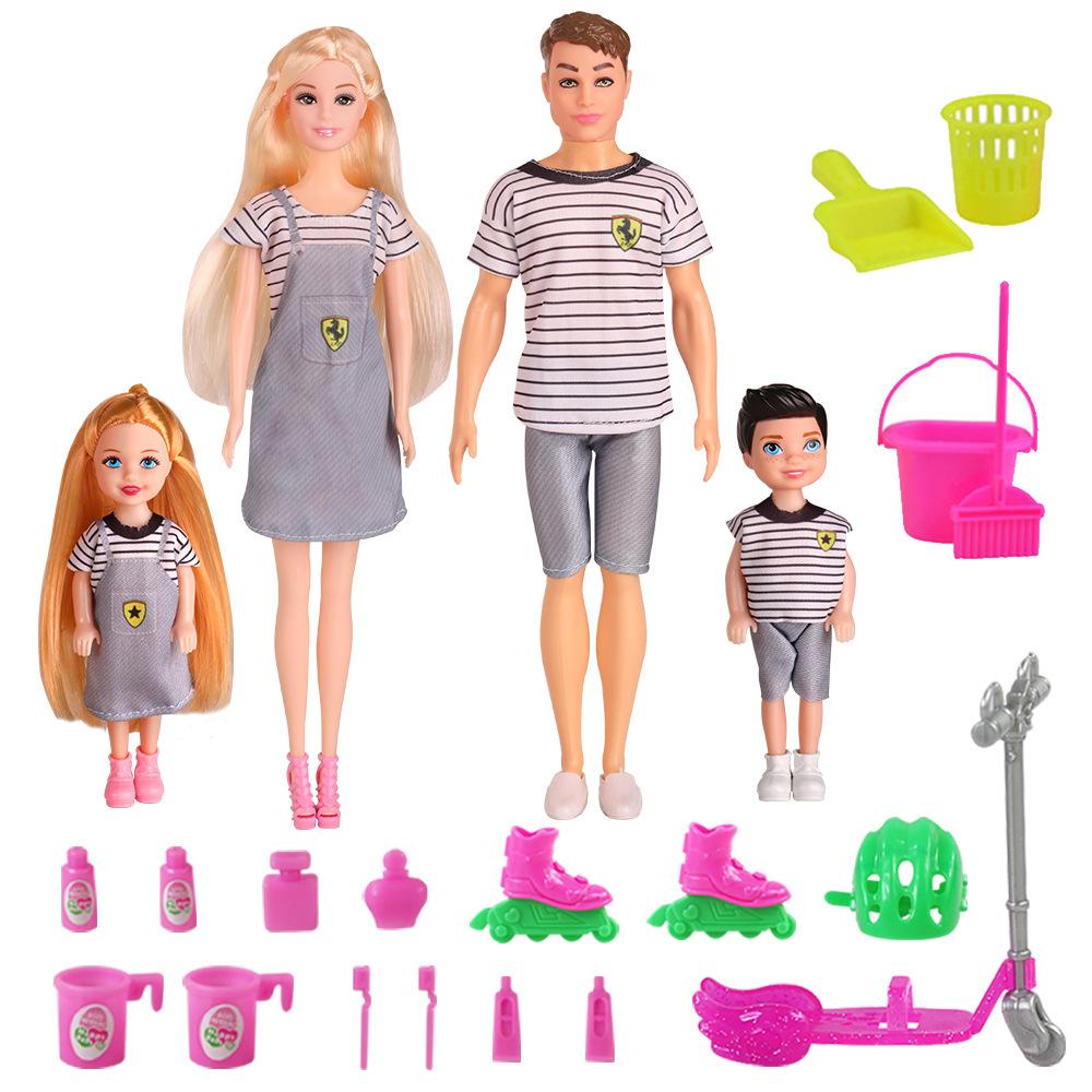 30CM Doll Set Jointed Doll Clothes Toy Accessories Family Set