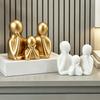 Couple Embracing Sculpture Abstract Family Sculpture Sculpture of A Family of Three  Bedroom Decor