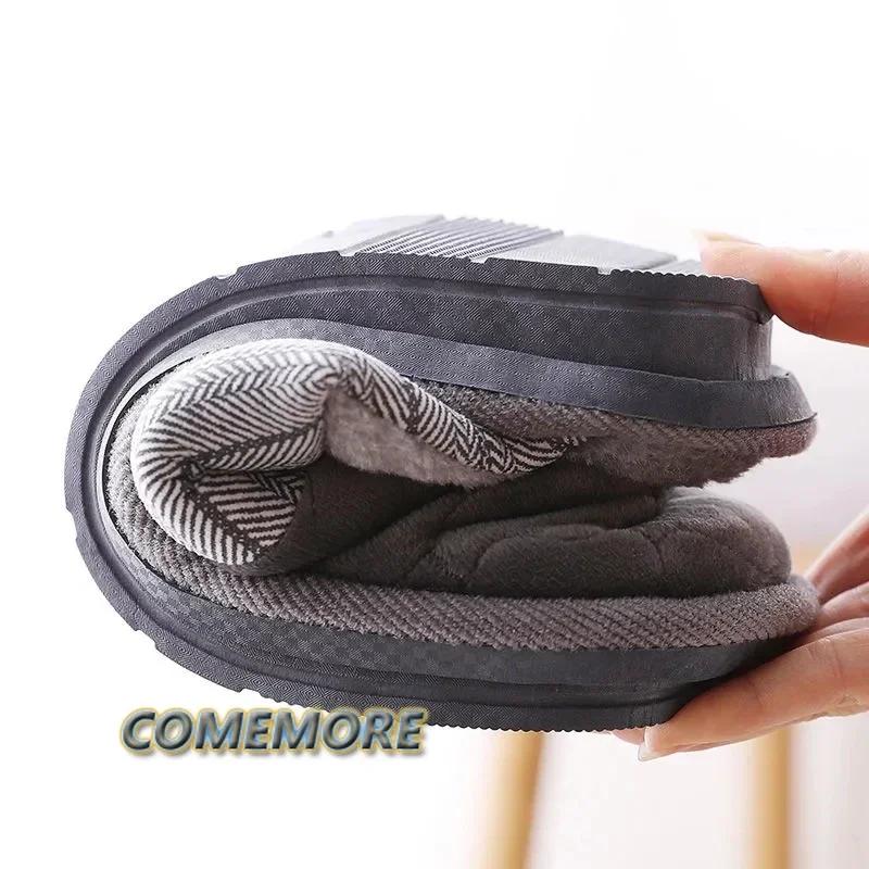 Big Size 48 49 50 Fur Slippers Winter Home Men Shoes Fashion Flat Bedroom Slippers Furry Slides Male Shoes Fur Men's Comfortable