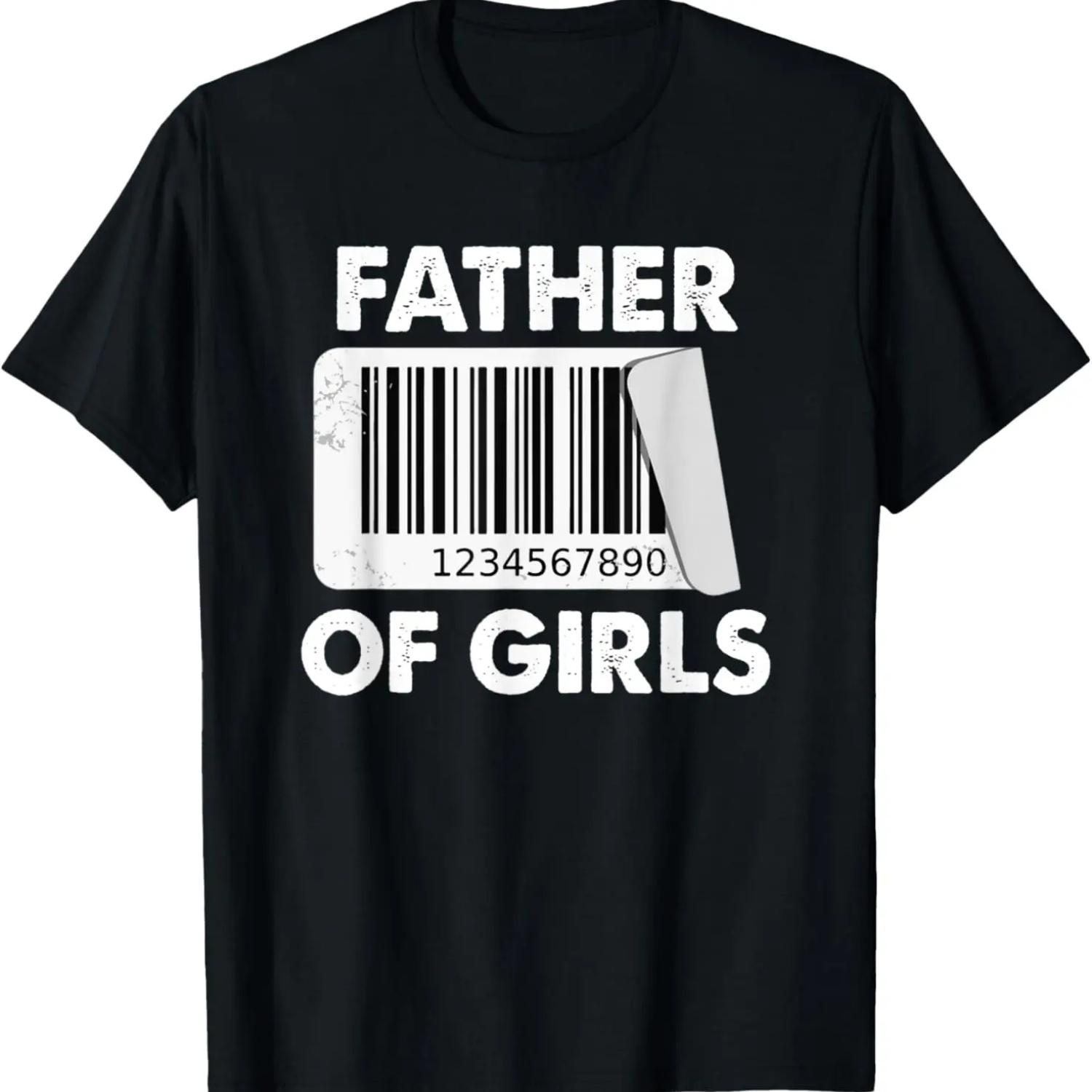 Mens Funny Dad Of Girls Father Of Girls Barcode T-Shirt S чёрный