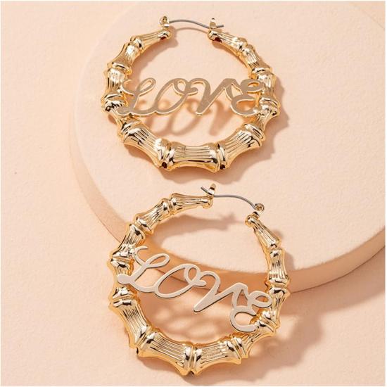 Bamboo Earrings Love Earrings Bamboo Earrings for Women 90s Gold Hoop Earrings Chunky Gold Hoop Earrings Big Hoop Earrings for Women Earrings Cute