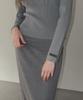 TWEE Sheeran One-Button Collar Ribbed Long Sleeve Knit