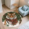 Vintage Tiger,Round Area Rug,Carpet Rug for Living Room Bedroom Sofa Playroom Decor,Non-slip Floor Mat