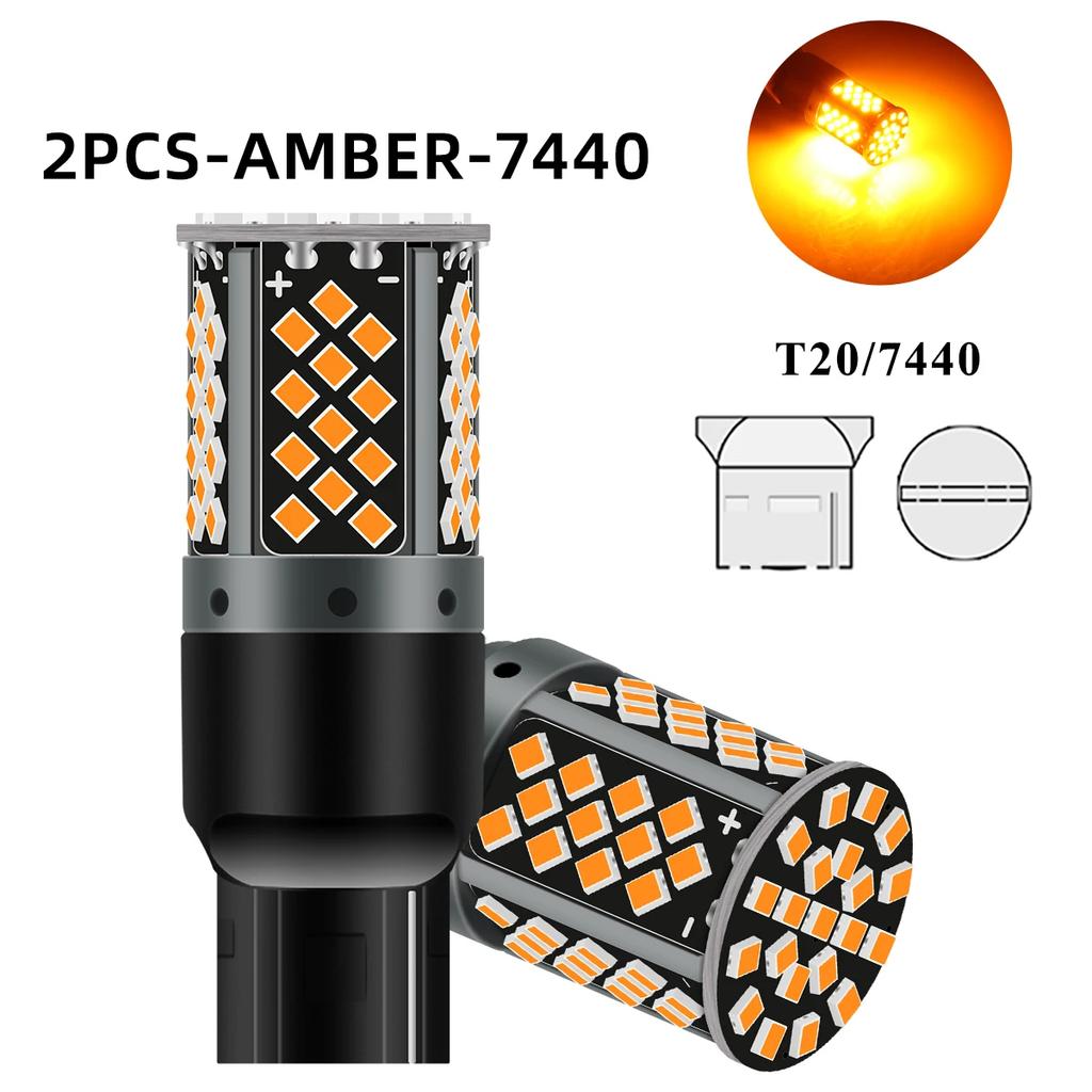 2pcs 1156 BA15S 1157  T20 7440 W21W 7443 W21/5W 2025chip 81smd  LED Car Tail Bulb Brake Reverse DRL Turn Signal Light 12V Canbus