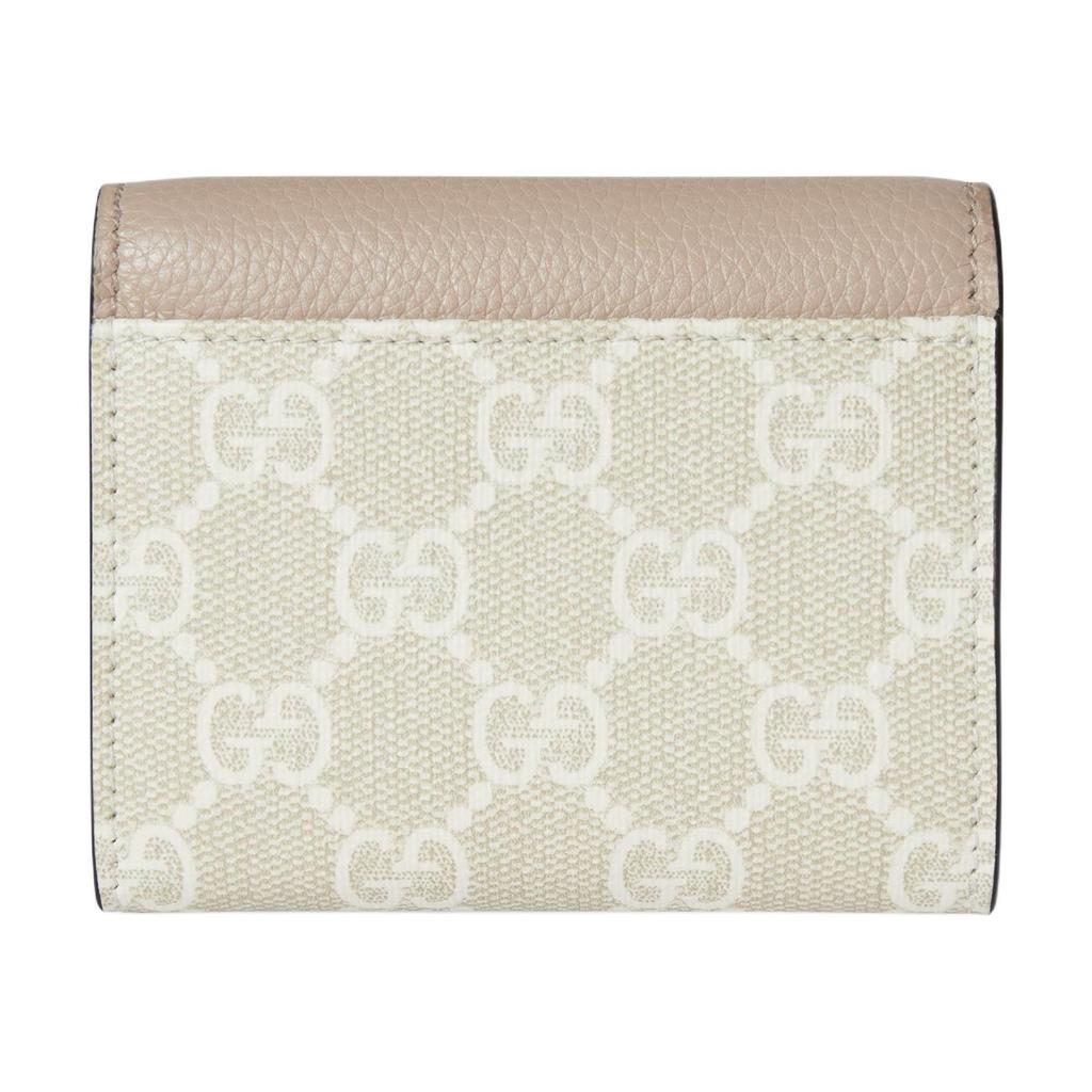 Gucci GG Marmont Mini Leather Wallet With Gold Hardware Women Wallet Beige White 837957-AAE5E-9549