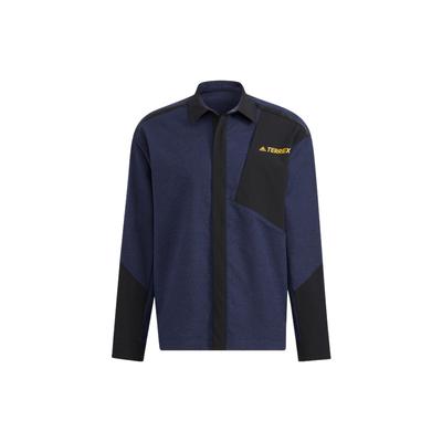 Terrex Voyg Long Sleeve Shirt With Front Zip Pocket Detail Men Tops Navy HN2041