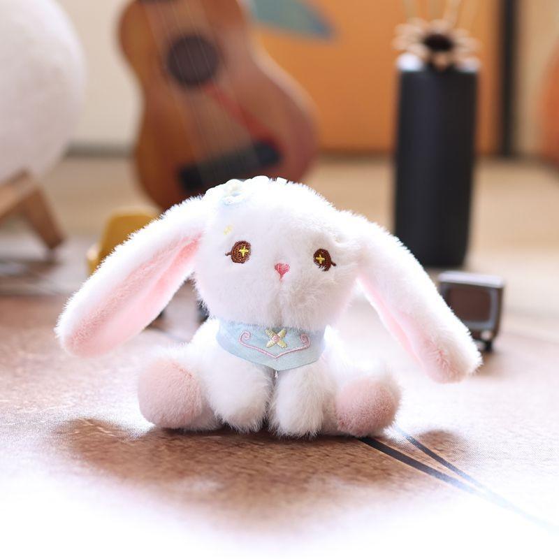 Rabbit White Little Plush Keychain Ultra Soft Stuffed Animal Gift For Teens Kids