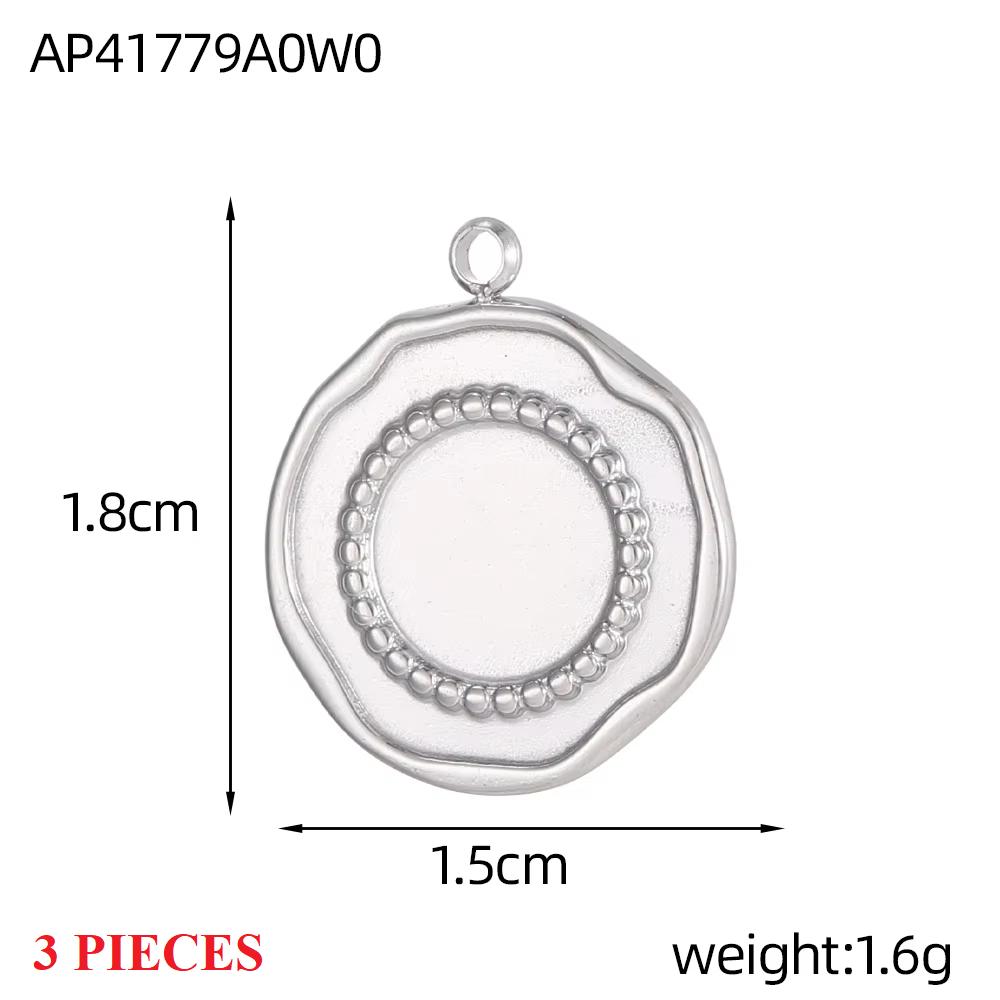 

3PCS/LOT CARLIDANA Round Sun Shaped Stainless Steel Charms, Two Holes Pendants DIY Jewelry Findings for Necklace Making