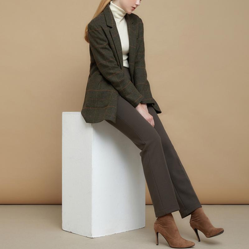 Baiyu Women Milk Fleece Bonded Pants Set Tbbw