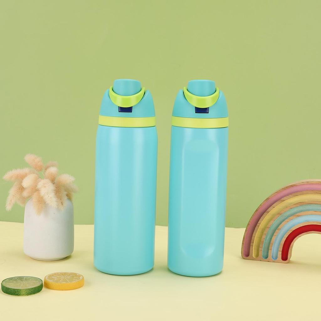 Venkovní kelímek na dva nápoje z nerezové oceli 304 s izolací a brčkem - Makronkové barvy, Velký objem