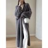 Elegant Vintage Knitted Coat Winter Soft Loose Jacket Korean Casual Autumn Winter Fur Cardigan Women Solid Color Long Sweaters