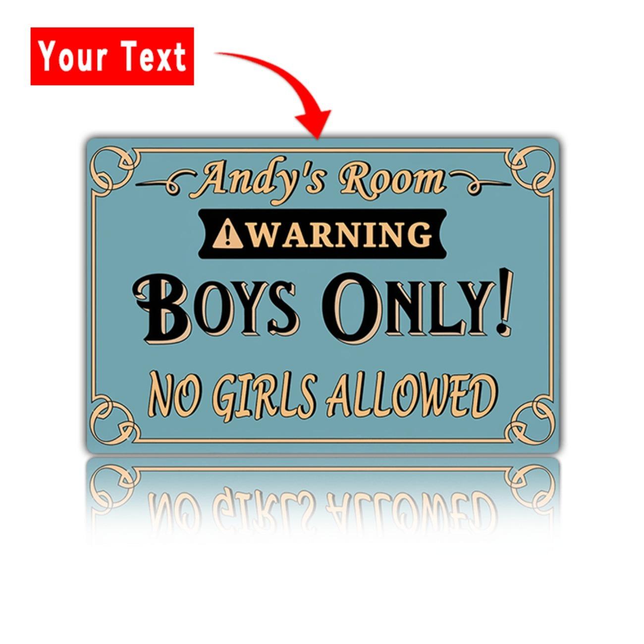 

Personalized Metal Sign Boys Room Door Plate Custom Name Decor белый