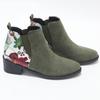 Print Random Women Ankle Boots Suede Pointed Toe Designer Mid Heels Shoes 2025 Trend Chunky Classic Winter Chelsea Botas Mujer
