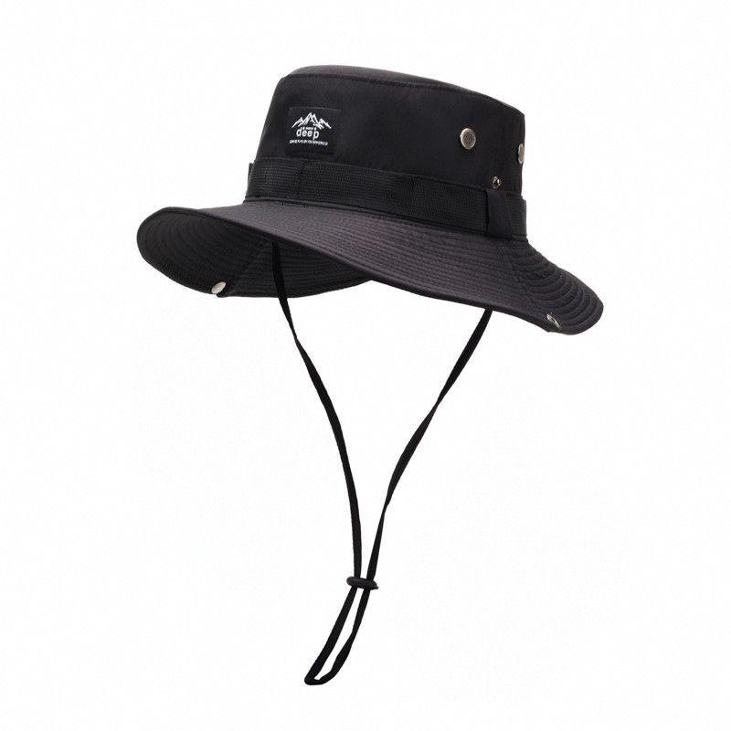 

Bucket Hat Summer Outdoor Mountaineering Fishing Sun-Shade Sun Protection Hat Fashion Brand All-Matching Fashion Japanese Style Workwear Bucket Hat Black