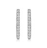 S925 Sterling Silver Zirconia Row Diamond Stud Earrings
