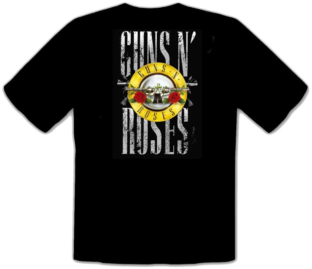 Guns and Roses Guns N Roses Rock Music Logo Black T-SHIRT -135-