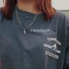 Love Pendant Thai Silver Sweater Hip Hop Cross Necklace Women'S Premium Long Sweater Chain Accessories
