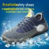 Thunderbolt Shield Low-Top Cowhide Safety Shoes: Anti-Smash, Anti-Puncture, Insulated, Wear-Resistant Rubber Outsole.