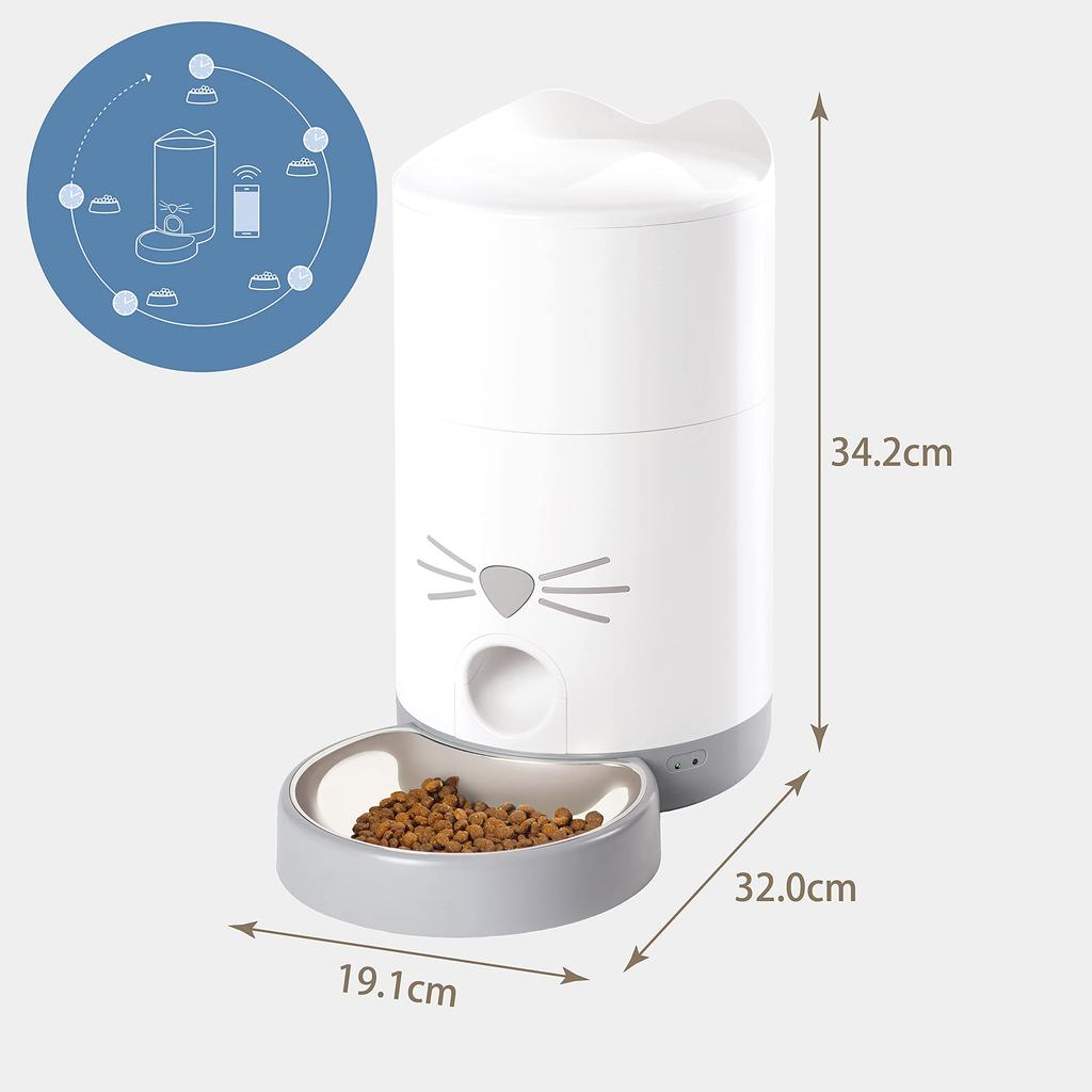 GEX Catit Pixi Smart Feeder A smart automatic cat feeder with remote schedule and smartphone app - control, management, connectivity.
