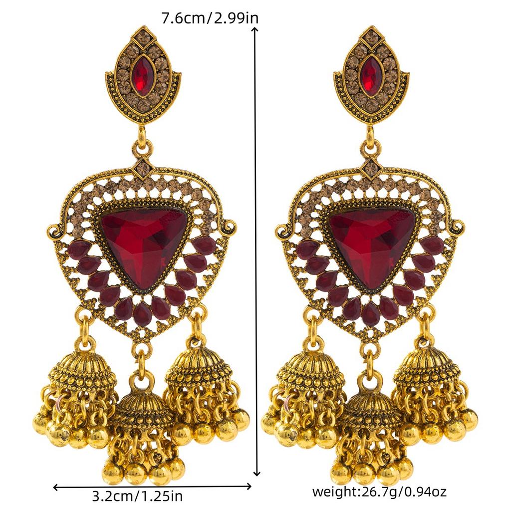Ethnic Vintage Women's Geometric Turkish Jhumka Earrings Indian Jewelry Tassel Dangling Earring