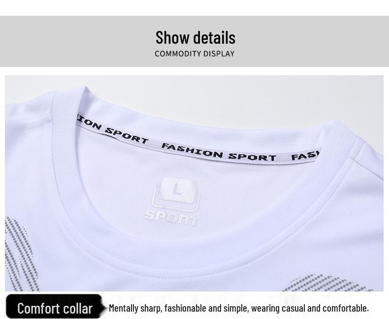 Men's Quick-Dry Short-Sleeve Sports Suit for Summer Fitness and Casual Running